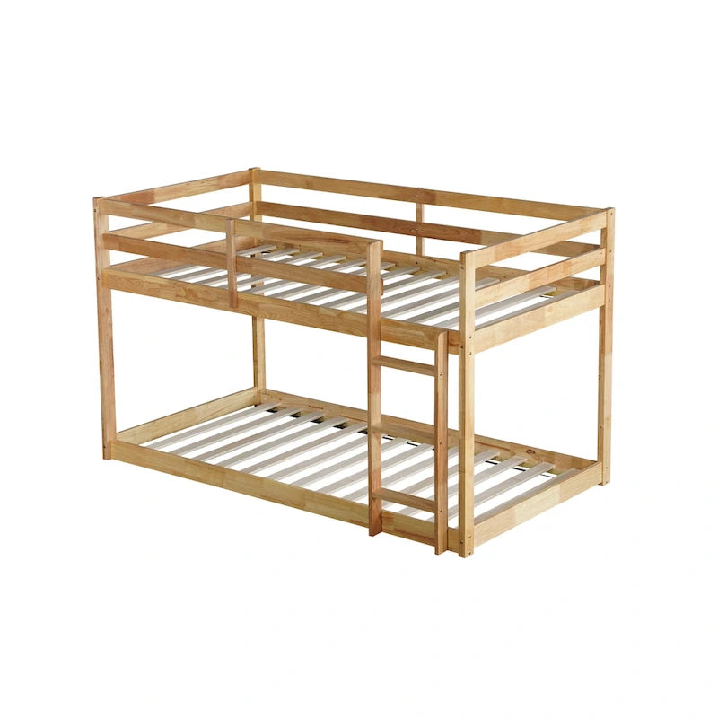 Litera doble tipo loft con dos plataformas de 13 listones y diseño de perfil bajo