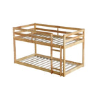 Litera doble tipo loft con dos plataformas de 13 listones y diseño de perfil bajo
