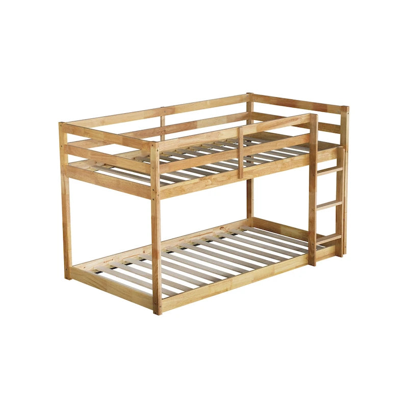 Litera doble tipo loft con dos plataformas de 13 listones y diseño de perfil bajo