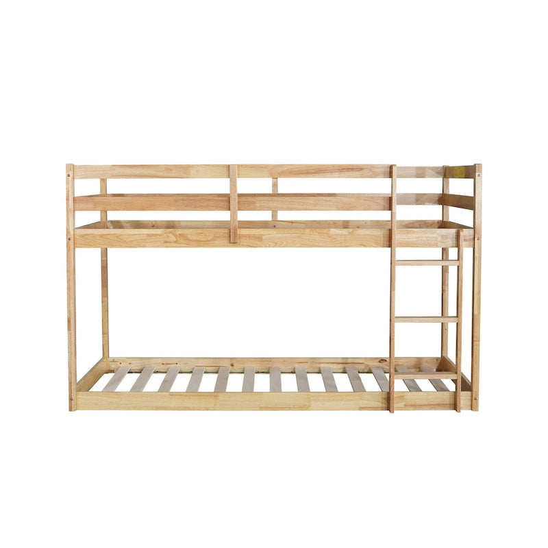 Litera doble tipo loft con dos plataformas de 13 listones y diseño de perfil bajo