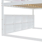 Cama alta doble con tienda de juegos, diseño de casita, tobogán y escalera