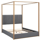 Cama alta de metal de tamaño completo con estantes de almacenamiento, armarios y guardarropa, marco de cama de metal para niños, no necesita somier