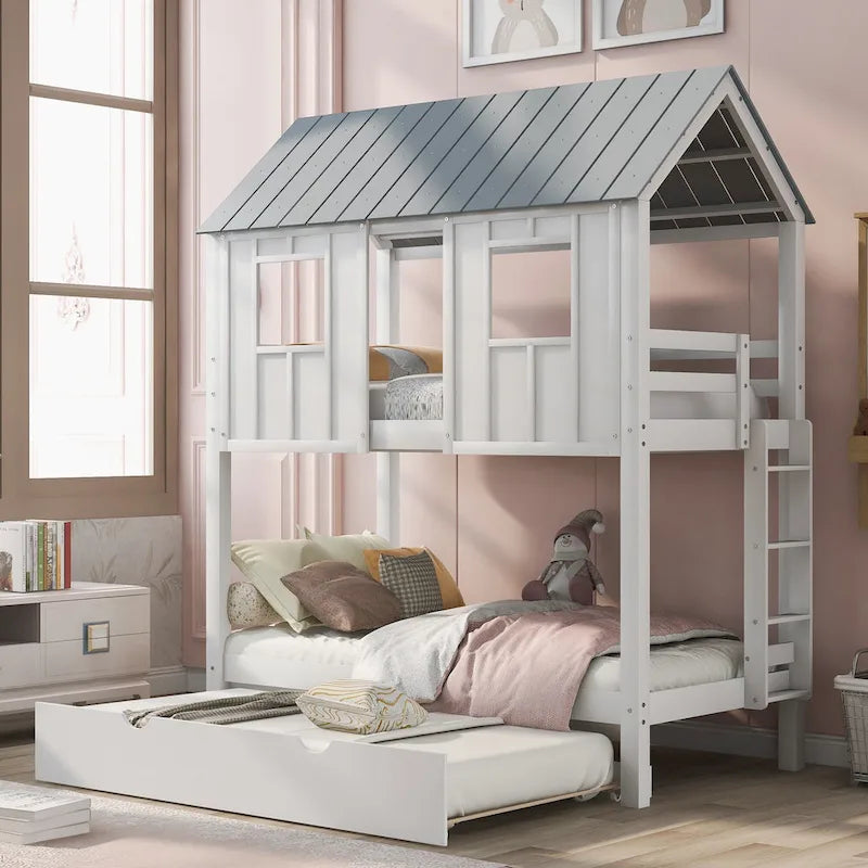 Charming Twin Size Bunk Bed with Special Design for Fun and Comfort