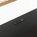 Cama alta de metal Gold+Black tamaño completo con escritorio, cajones, estación de carga y USB
