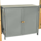 Cama tipo loft de madera maciza gris, tamaño individual, con almacenamiento integrado y escritorio plegable
