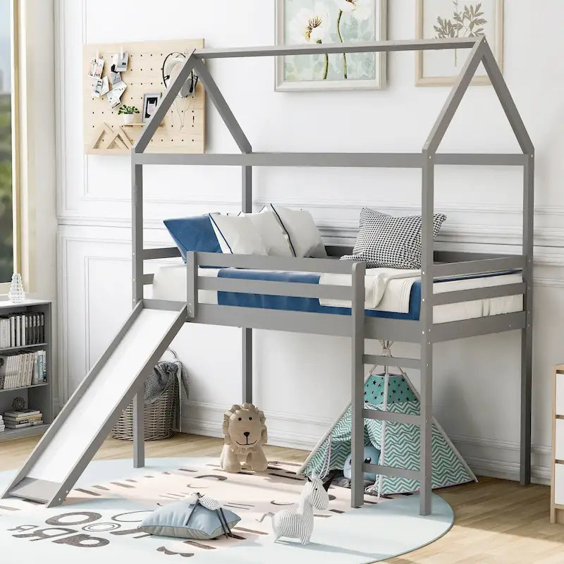 Cama alta Twin Pine con tobogán