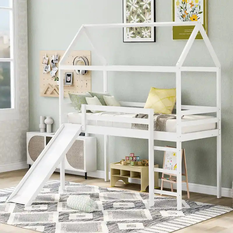 Cama alta Twin Pine con tobogán