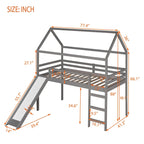 Twin Pine Loft House Bed with Slide