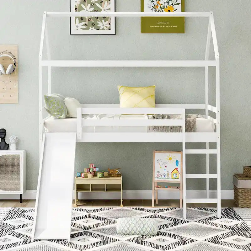 Cama alta Twin Pine con tobogán
