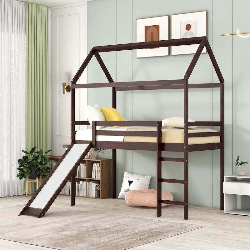 Cama alta Twin Pine con tobogán