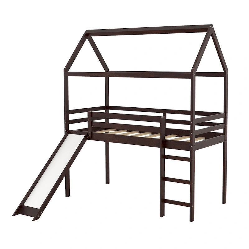 Cama alta Twin Pine con tobogán