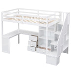 Twin Pine Loft Bed with L-Shaped Desk