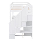 Cama alta Twin Pine con escritorio en forma de L