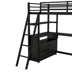 Cama alta moderna de metal y madera gemela
