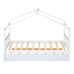 Cama de madera tipo casita, tamaño individual, con nido individual
